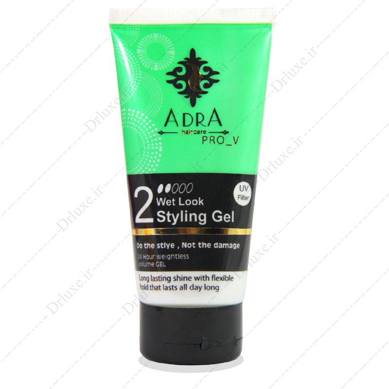 بررسی، قیمت و خرید ژل حالت دهنده و براق کننده مو آدرا Wet Look حجم 150 میلی لیتر - دکتر لوکس