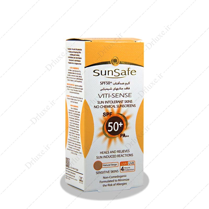 کرم ضد آفتاب SPF50 بژ طبیعی مناسب پوست حساس سان سیف 50 میلی لیتر - دکتر لوکس