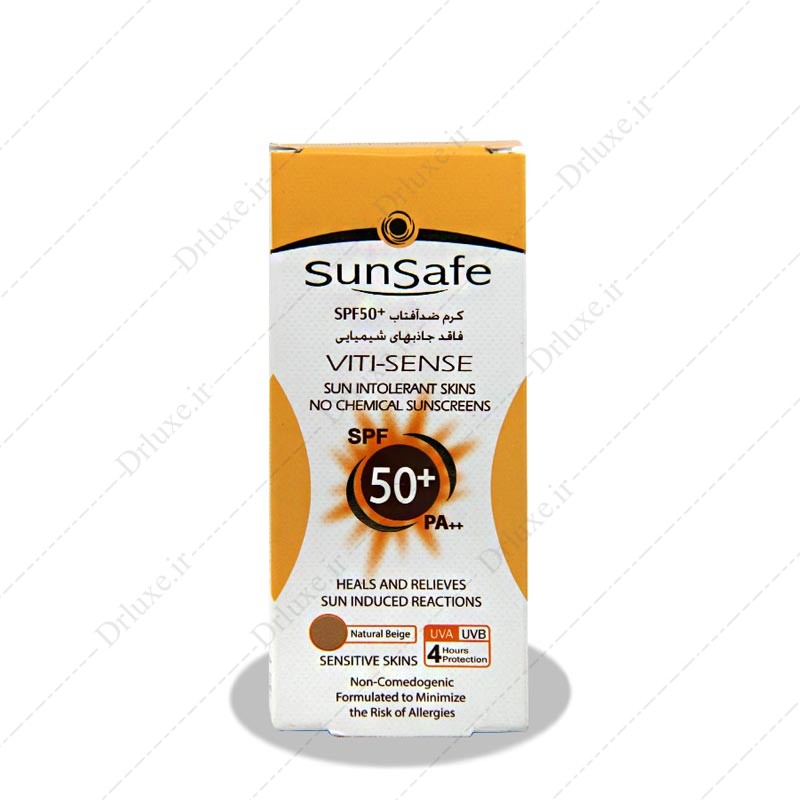 کرم ضد آفتاب SPF50 بژ طبیعی مناسب پوست حساس سان سیف 50 میلی لیتر - دکتر لوکس