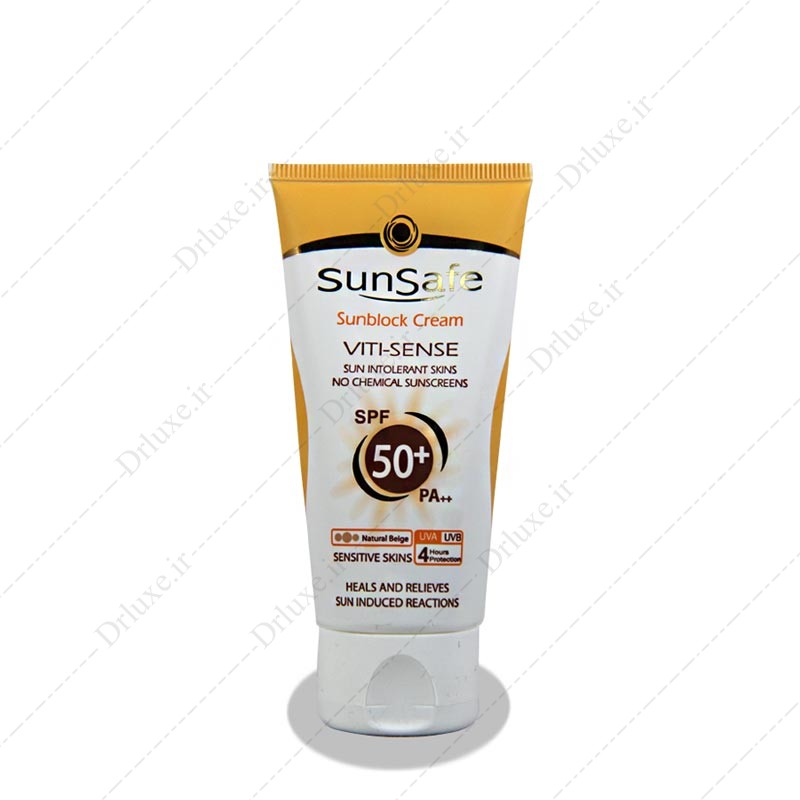 کرم ضد آفتاب SPF50 بژ طبیعی مناسب پوست حساس سان سیف 50 میلی لیتر - دکتر لوکس