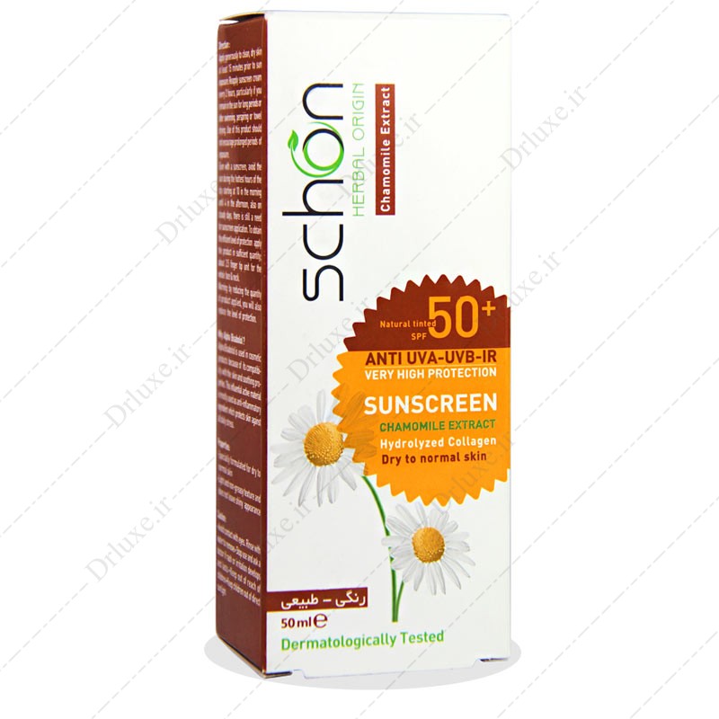 کرم ضد آفتاب SPF50 رنگ طبیعی  پوست خشک تا نرمال شون