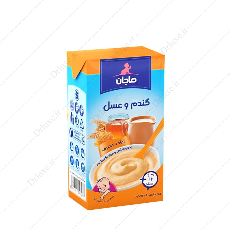 مشخصات، قیمت و خرید غذای کودک گندم و عسل ماجان کاله 135 گرم - دکتر لوکس