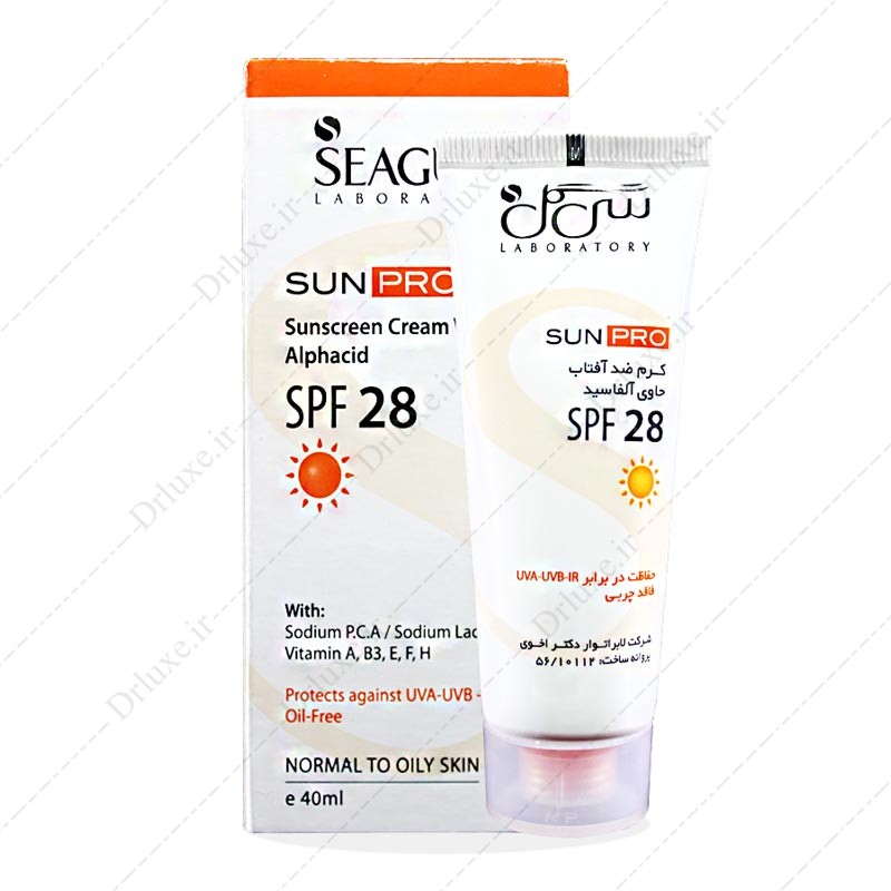 قیمت و خرید کرم ضد آفتاب SPF28 فاقد چربی حاوی آلفاسید سی گل 40 میلی لیتر - دکتر لوکس