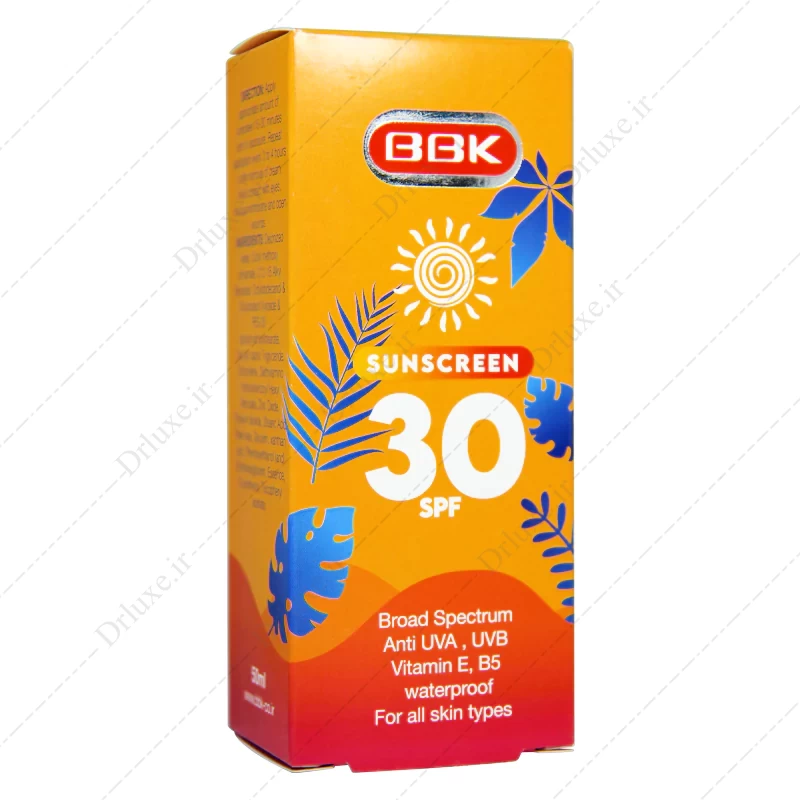 قیمت و خرید کرم ضد آفتاب SPF30 بی رنگ انواع پوست ببک 50 میل - دکتر لوکس