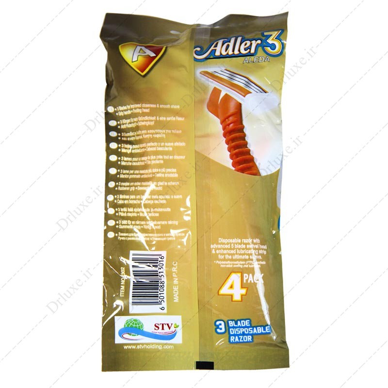 مشخصات، قیمت و خرید تیغ اصلاح 3 لبه ادلر شماره سه 4 عددی - دکتر لوکس