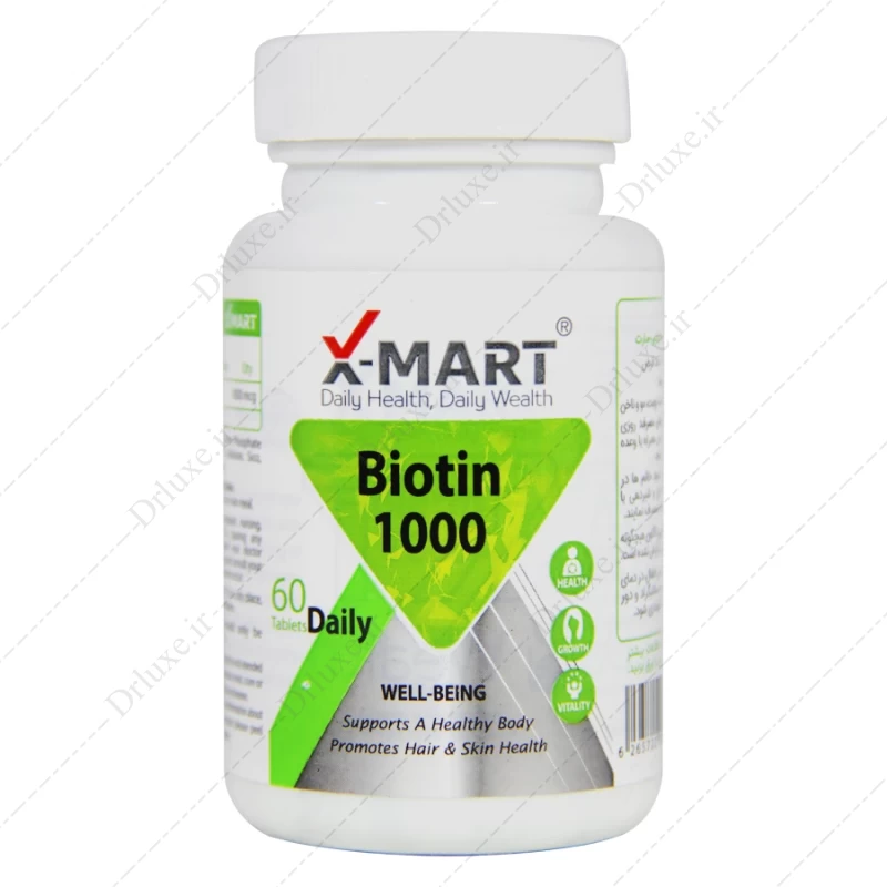 بیوتین ایکس مارت، قرص بیوتین 1000 ایکس مارت 60 عدد - دکترلوکس