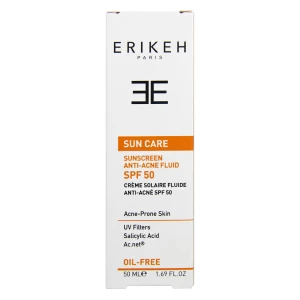ضد آفتاب فلوئید SPF50 فاقد چربی بی رنگ اریکه 50 میلی لیتر
