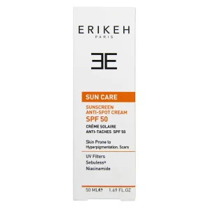 کرم ضد آفتاب و ضد لک SPF50 بی رنگ اریکه 50 میلی لیتر