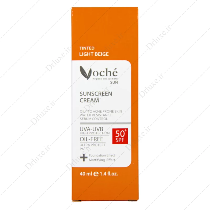 کرم ضد آفتاب SPF50 وچه پوست چرب بژ روشن 40 میلی لیتر