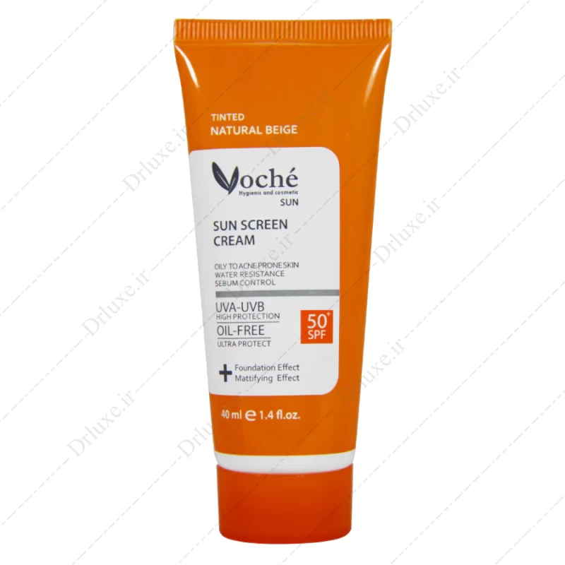 کرم ضد آفتاب SPF50 وچه پوست چرب بژ طبیعی 40 میلی لیتر