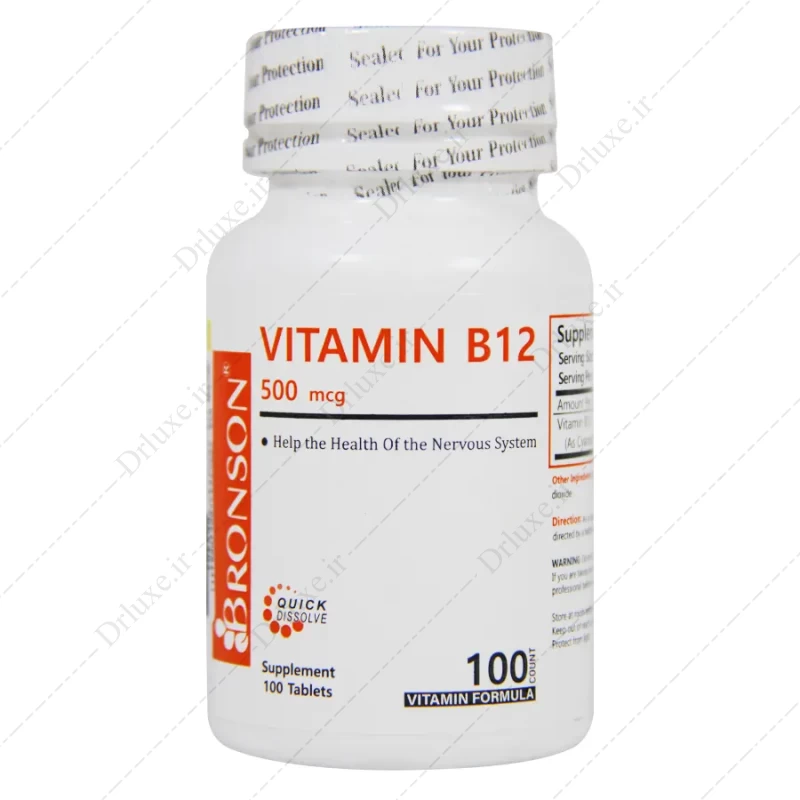 بررسی و قیمت قرص ویتامین ب 12 500 میکروگرم برونسون 100 عدد - دکتر لوکس