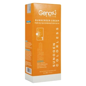 کرم ضد آفتاب SPF50 ژنوبایوتیک پوست چرب و مختلط 50 گرم