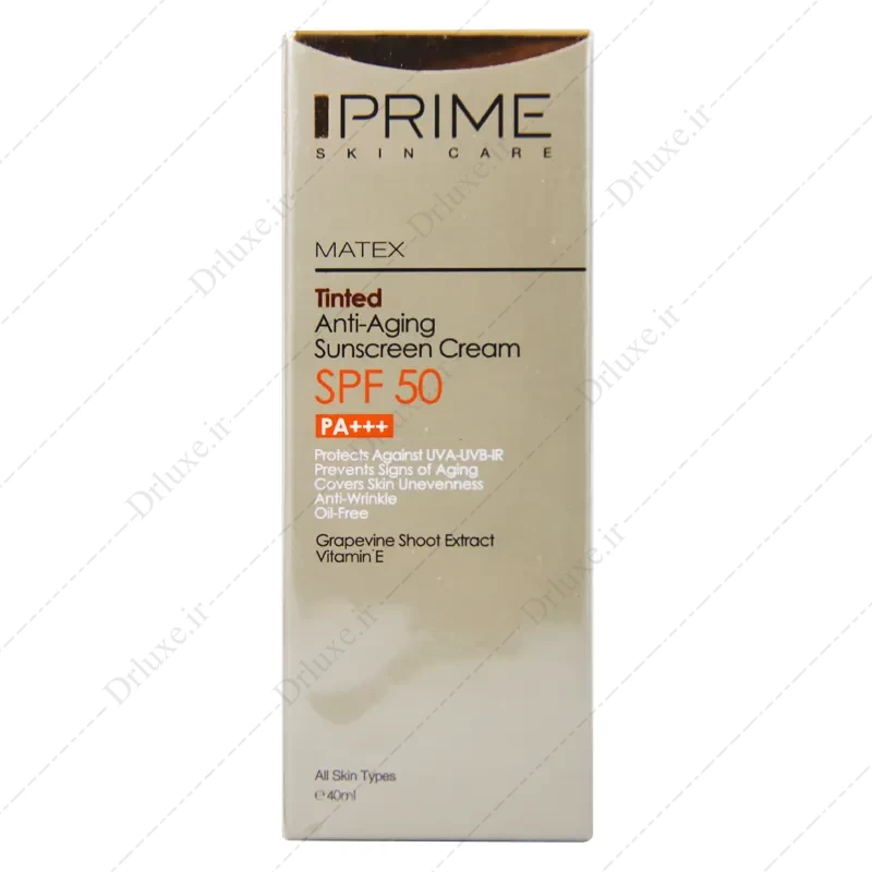 کرم ضد آفتاب SPF50 جوان کننده پرایم رنگی 40 میلی لیتر