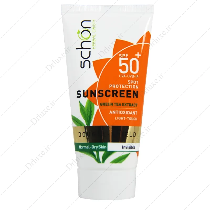 کرم ضدآفتاب دابل شیلد شون SPF50 بی رنگ پوست معمولی و خشک 50 میل