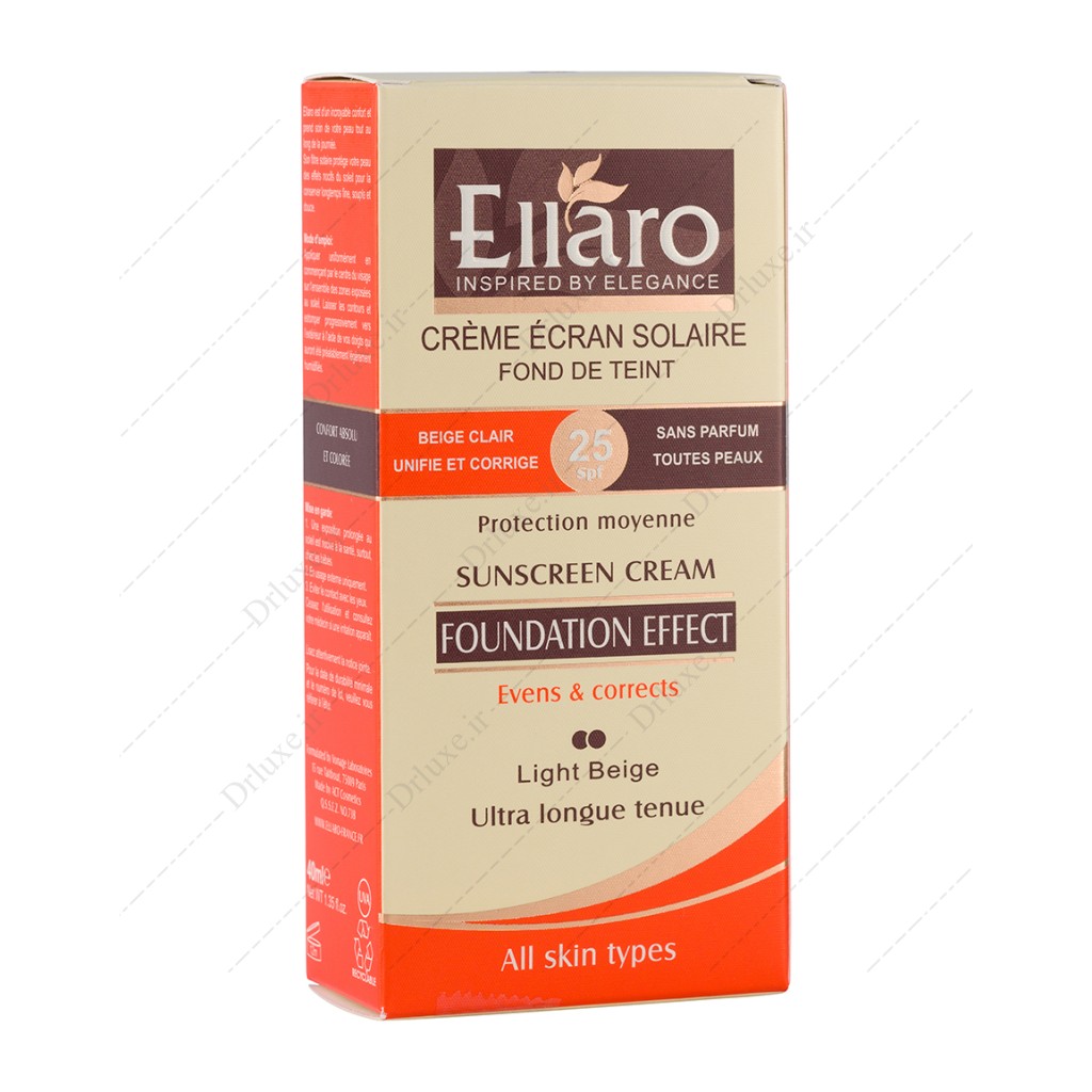 ضد آفتاب رنگی SPF25 الارو بژ روشن 40 میلی لیتر