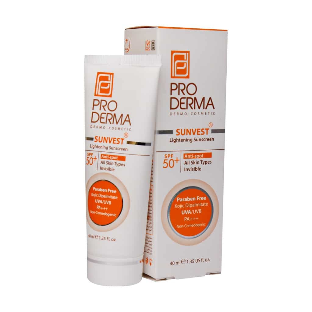 کرم ضد آفتاب و روشن کننده SPF50 بدون رنگ پرودرما
