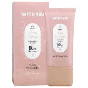 کرم ضد آفتاب SPF60 بژ روشن مات ویت یو 50 میلی لیتر