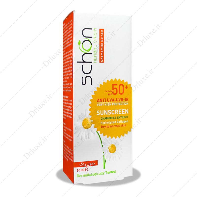 کرم ضد آفتاب SPF50 بدون رنگ شون عصاره بابونه 50 میلی لیتر - دکتر لوکس