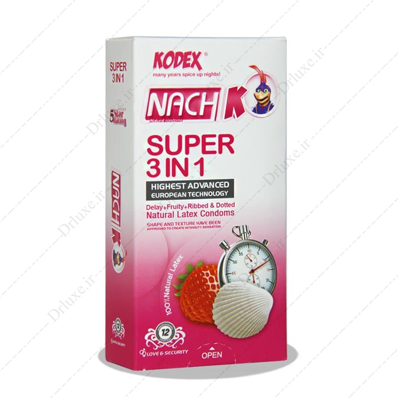 کاندوم تاخیری سوپر 3 در 1 ناچ کدکس -دکتر لوکس