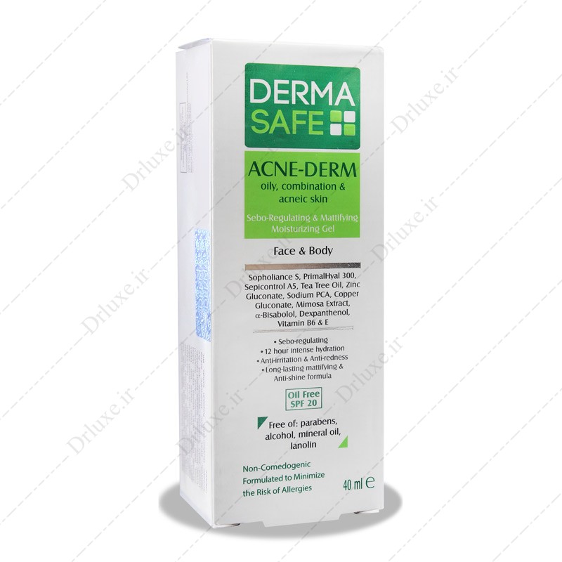 مشخصات، قیمت و خرید ژل مرطوب کننده آکنه درم درماسیف 40 میلی لیتر- داروخانه انلاین دکترلوکس