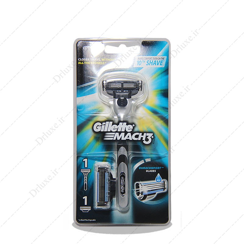 دستگاه مچ تری به همراه ۱ عدد تیغ یدک Gillette Mach 3 Duracomfort Blades - داروخانه آنلاین دکترلوکس