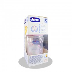 شیشه شیر سیلیکون دخترانه چیکو 150ml
